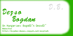 dezso bogdan business card